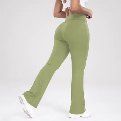 RisenFlares: Crossover Flare Leggings – High Waist Tummy Control