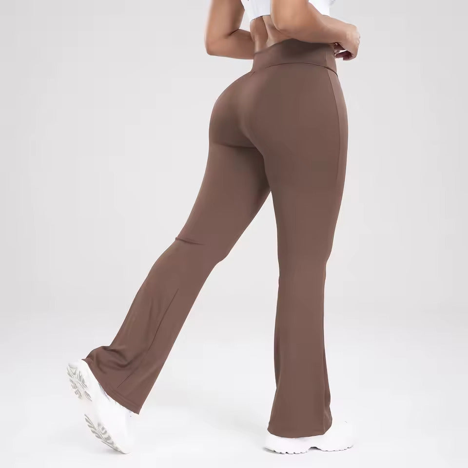 RisenFlares: Crossover Flare Leggings – High Waist Tummy Control
