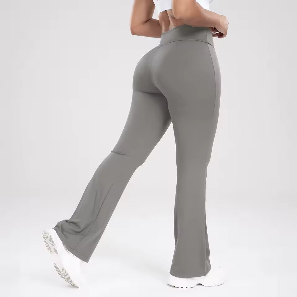 RisenFlares: Crossover Flare Leggings – High Waist Tummy Control