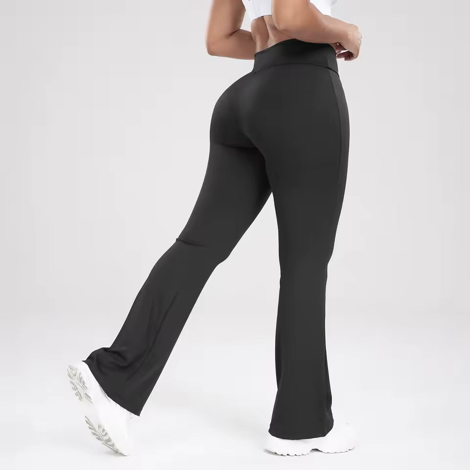 RisenFlares: Crossover Flare Leggings – High Waist Tummy Control