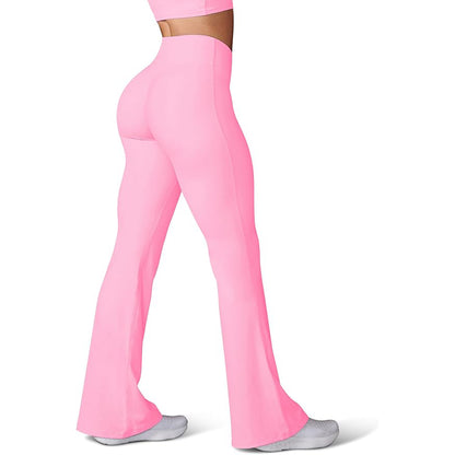 RisenFlares: Crossover Flare Leggings – High Waist Tummy Control