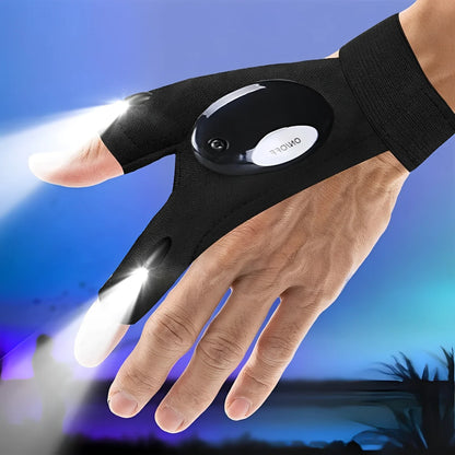 Ultradurable Gloves With Flashlight LED – Work in the Dark with Ease Hands-Free!