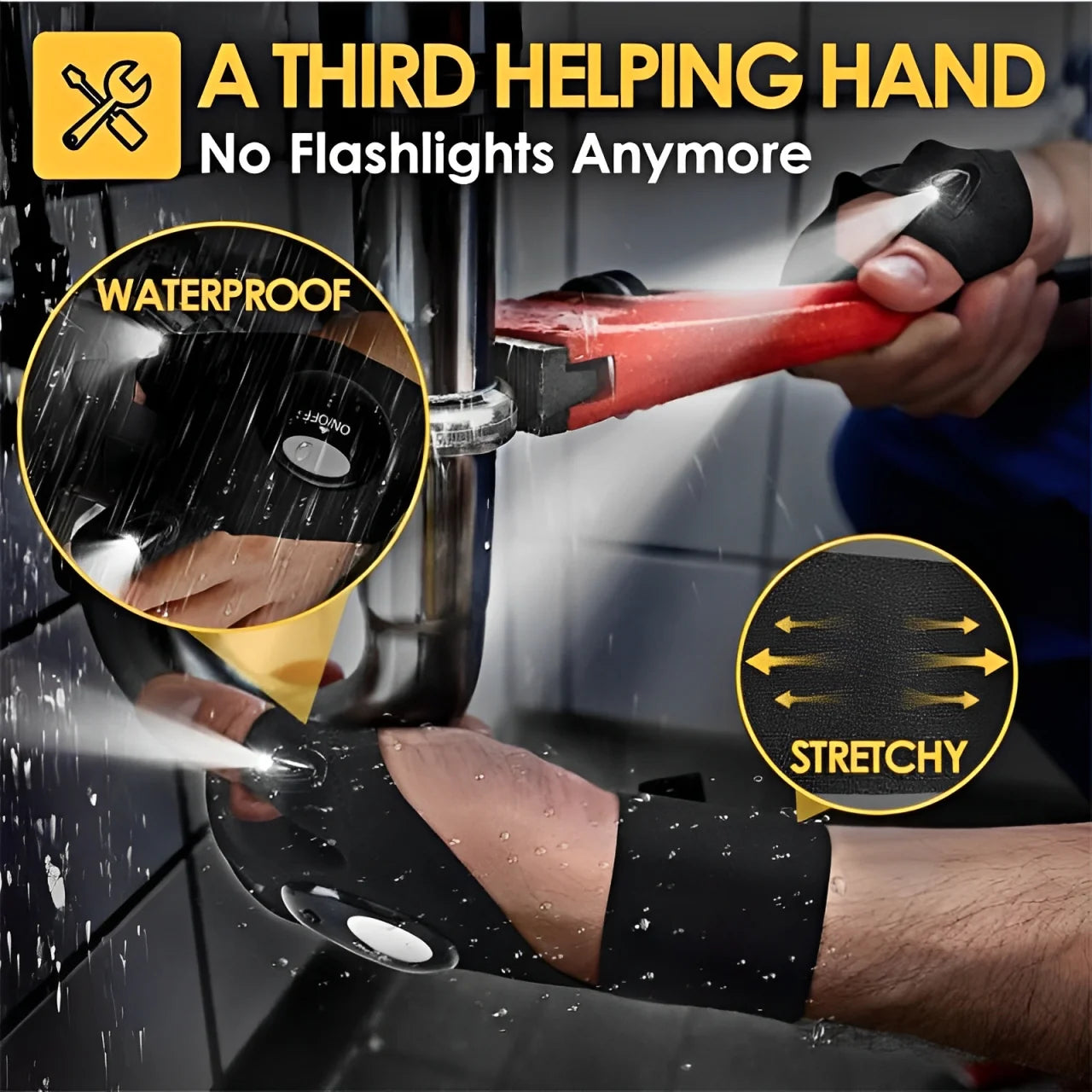 Ultradurable Gloves With Flashlight LED – Work in the Dark with Ease Hands-Free!