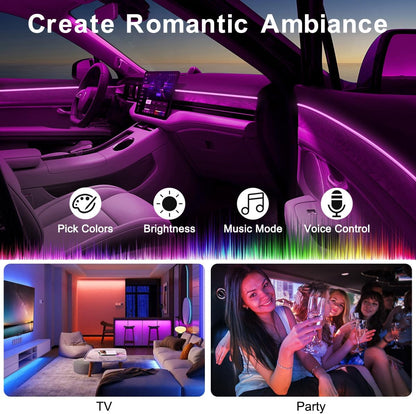 RGB Interior Car LED Lights – Music Sync & App Control!