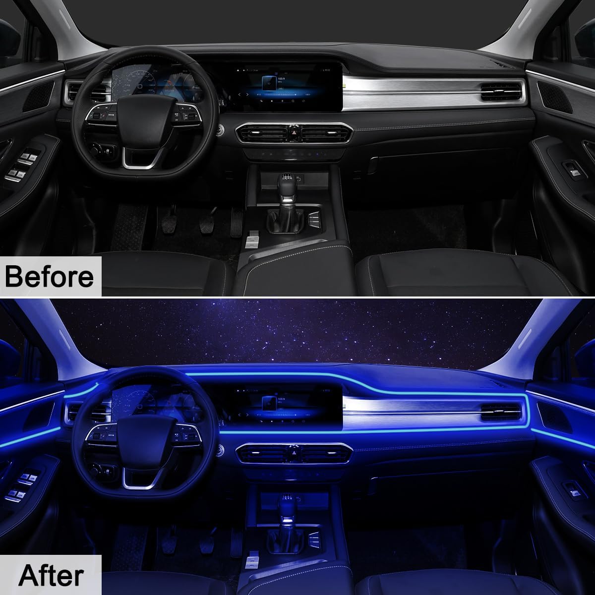 RGB Interior Car LED Lights – Music Sync & App Control!