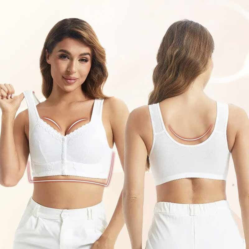 Premium Support Comfort Front Closure Breathable Bra - No Back Pain or Skin Irritation!