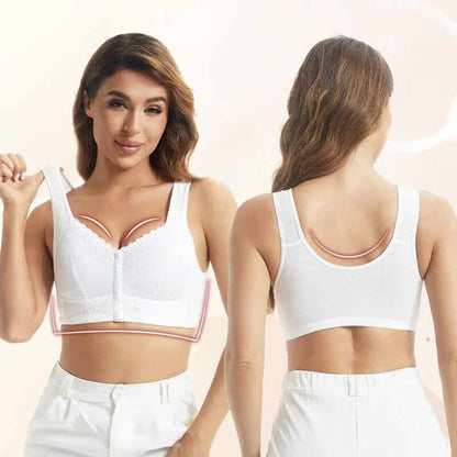 Premium Support Comfort Front Closure Breathable Bra - No Back Pain or Skin Irritation!