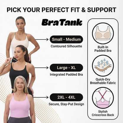 Crisscross Comfort Tank - Quick-Dry with Built-In Padded Bra