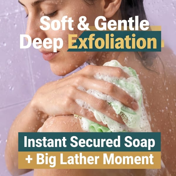 Washcloth Loofah Combo 2-in-1 For Softer, Cleaner Showers