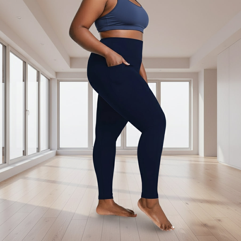 FlexSculpt- Plus Size High-Waist Leggings with Pockets - Tummy Control Pants