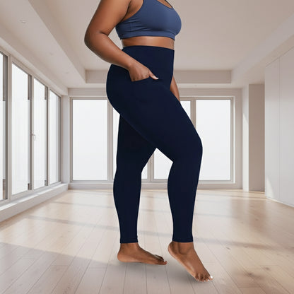 FlexSculpt- Plus Size High-Waist Leggings with Pockets - Tummy Control Pants