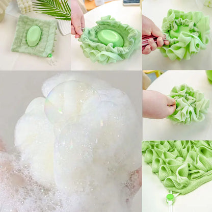Washcloth Loofah Combo 2-in-1 For Softer, Cleaner Showers