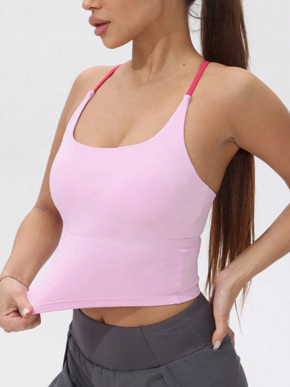 Crisscross Comfort Tank - Quick-Dry with Built-In Padded Bra