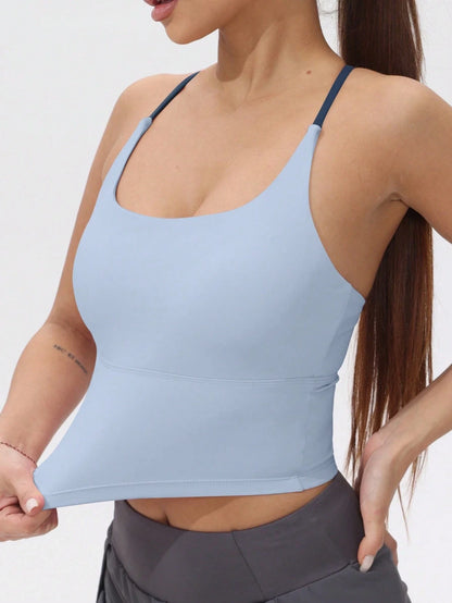 Crisscross Comfort Tank - Quick-Dry with Built-In Padded Bra