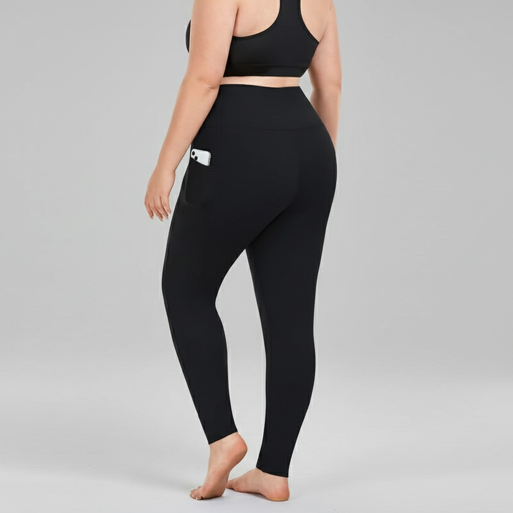 FlexSculpt- Plus Size High-Waist Leggings with Pockets - Tummy Control Pants