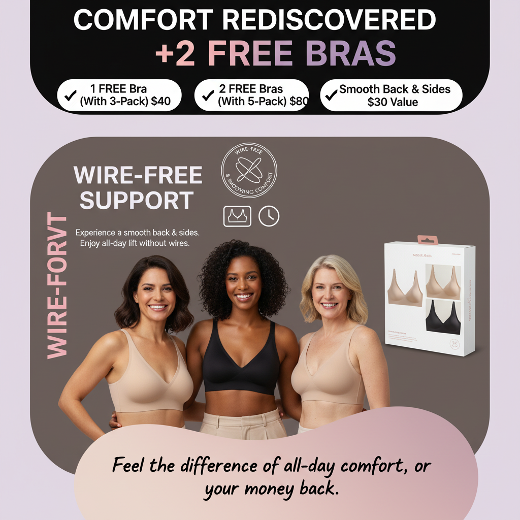 Seamless Wireless Push-Up Bra - Full Coverage Comfort with Natural Lift