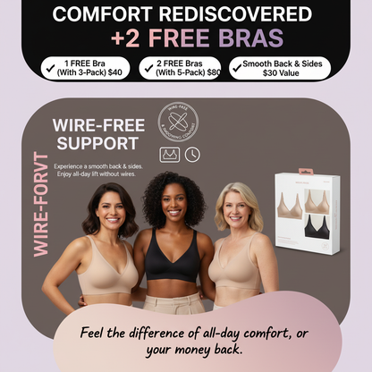 Seamless Wireless Push-Up Bra - Full Coverage Comfort with Natural Lift