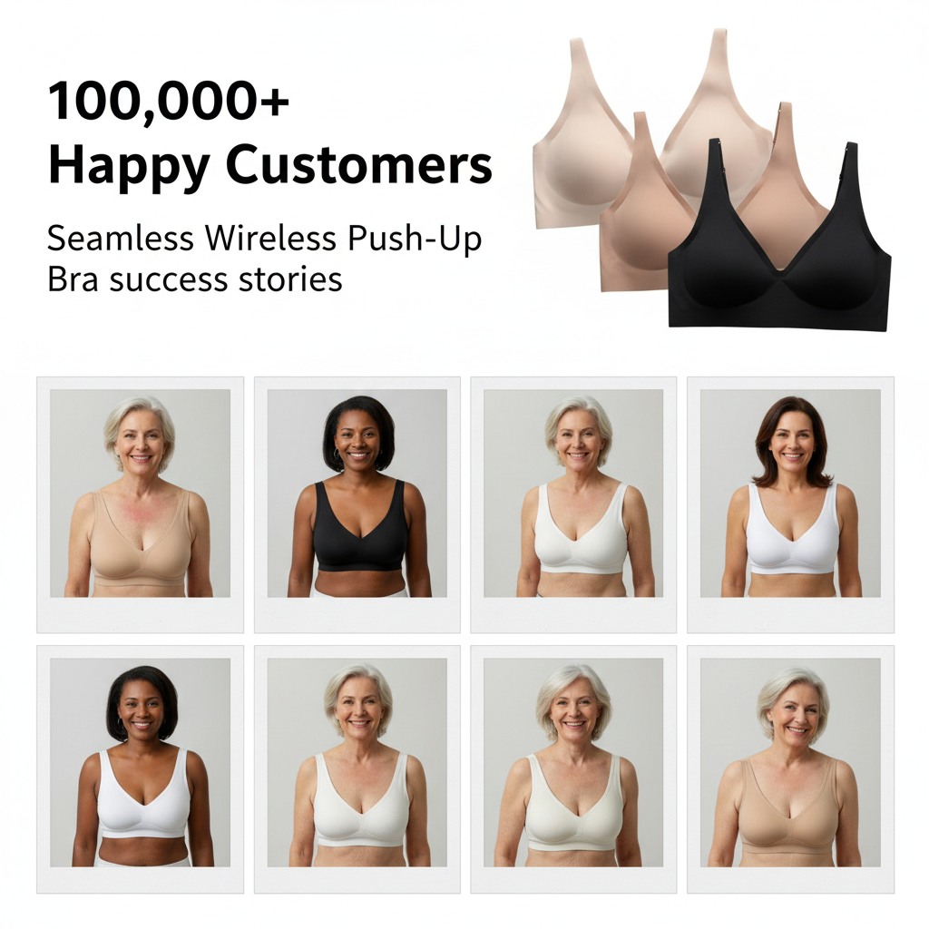 Seamless Wireless Push-Up Bra - Full Coverage Comfort with Natural Lift