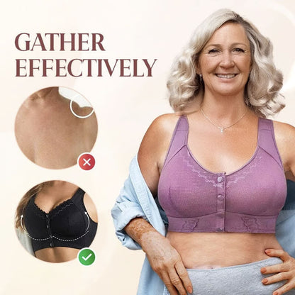 Premium Support Comfort Front Closure Breathable Bra - No Back Pain or Skin Irritation!