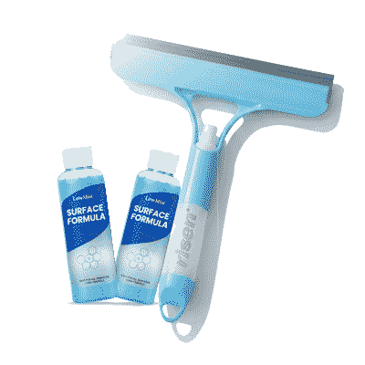 Spray-Scrub-Squeegee Cleaner + LowMist Surface Formula