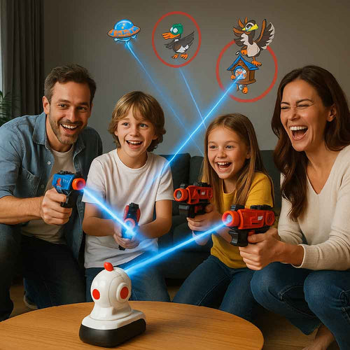 Risenshoot- Projector Laser Shooter - Your Living Room, Now a Laser Battlefield  — No console! No Screen!