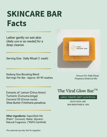 Lemon, Turmeric & Kojic Acid Soap - Natural Brightening Body and Face - Gentle on Mature Skin