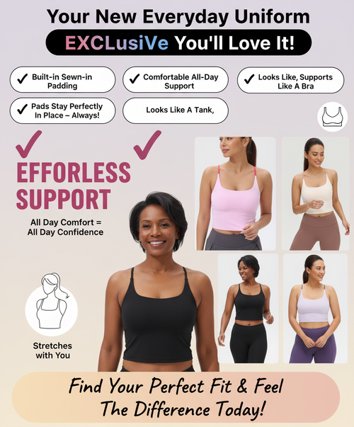Crisscross Comfort Tank - Quick-Dry with Built-In Padded Bra