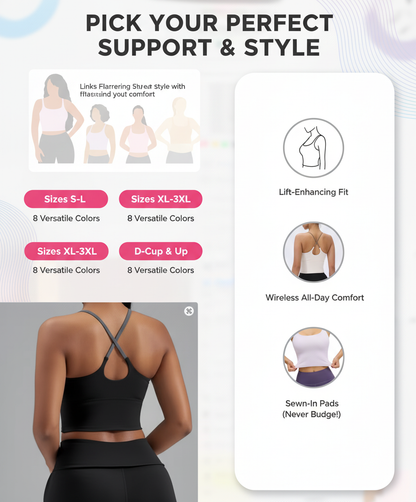 Crisscross Comfort Tank - Quick-Dry with Built-In Padded Bra