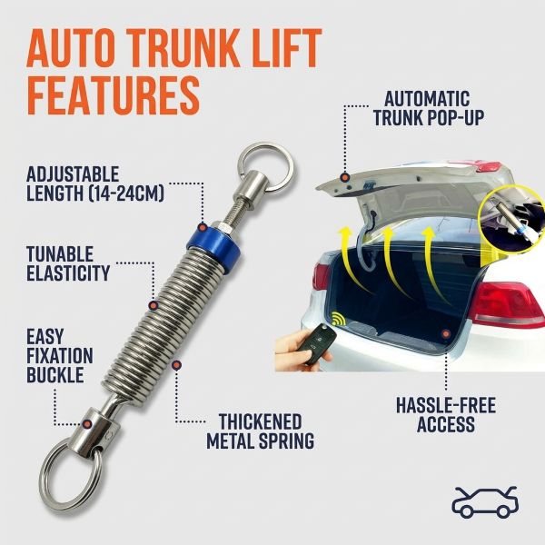 Auto Pop-Up Trunk Spring Lift (Adjustable Metal Boot Assist)