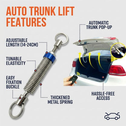 Auto Pop-Up Trunk Spring Lift (Adjustable Metal Boot Assist)