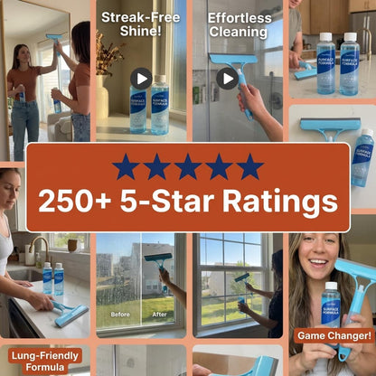 Spray-Scrub-Squeegee Cleaner + LowMist Surface Formula